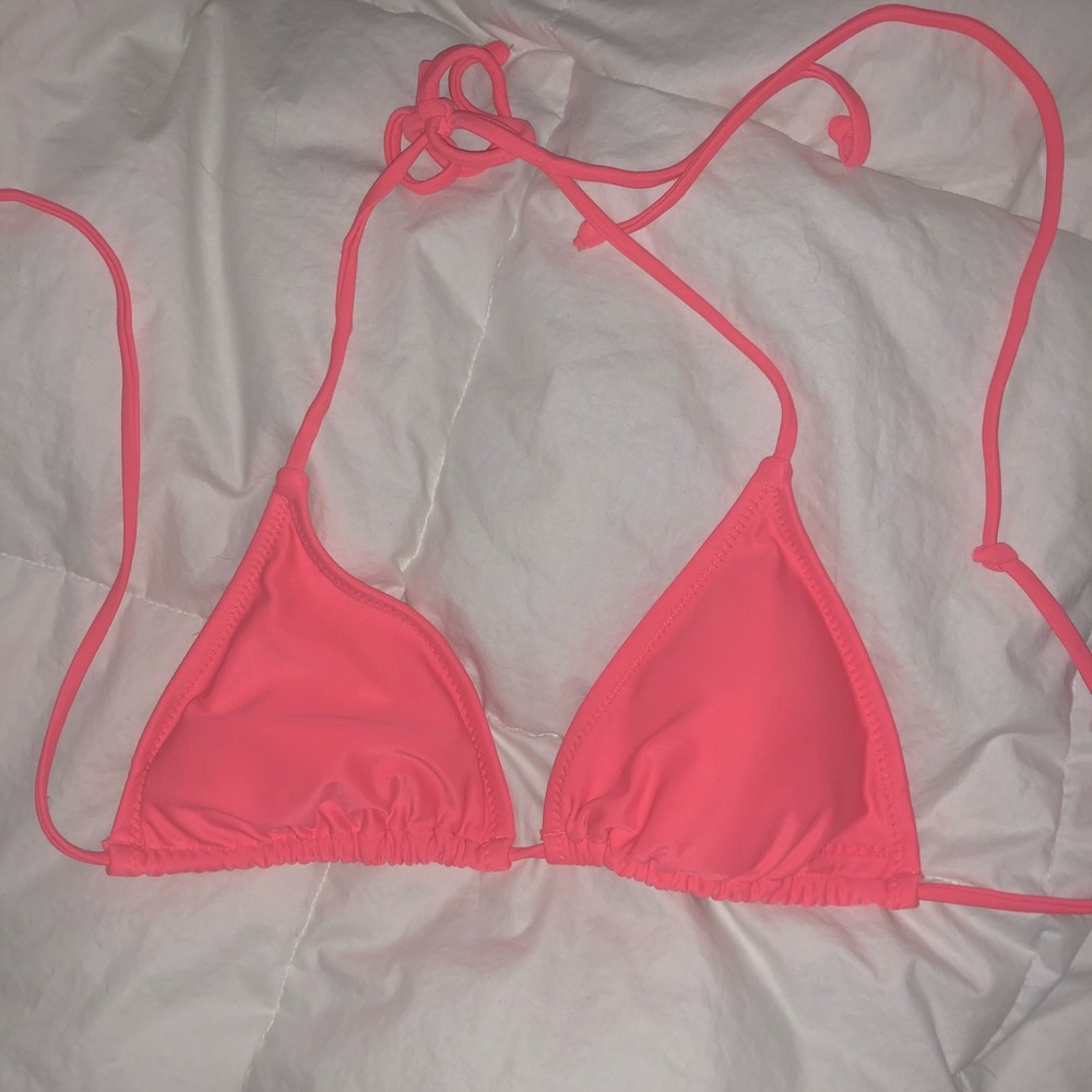 Volcom pink triangle bikini top